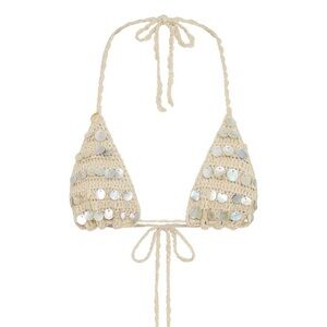 NWT White Fox Hidden Treasure Crochet Bikini Top Shell
